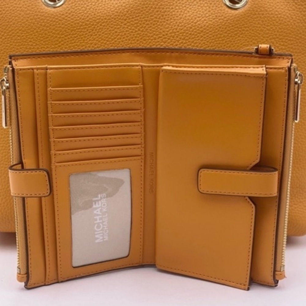 Michael Kors Double Zip Wallet Wristlet Honeycomb - Picture 3 of 12